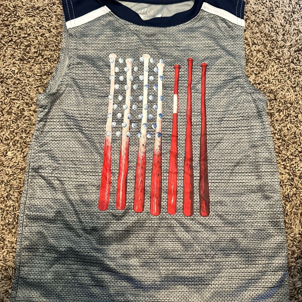 BCG Kids Patriotic Tank Top with Baseball Bat Design